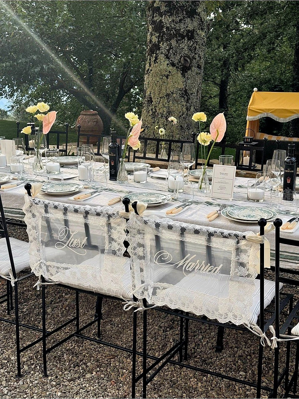 Lace Just Married Chair Decor